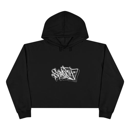 Cropped Hoodie — Minimal Monochrome Graffiti Logo