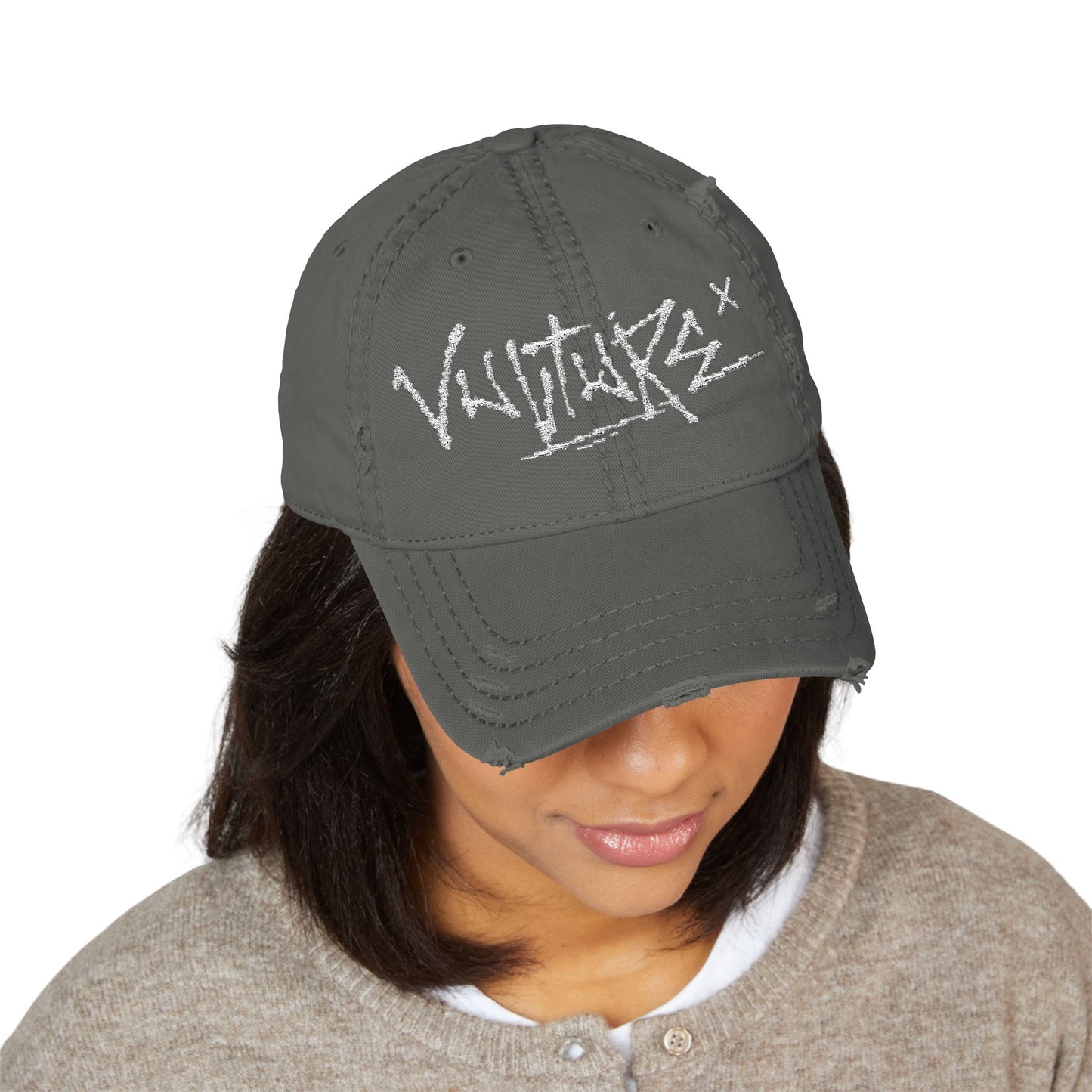 Distressed Embroidered 'Vulture' Dad Hat — Vintage Streetwear Cap