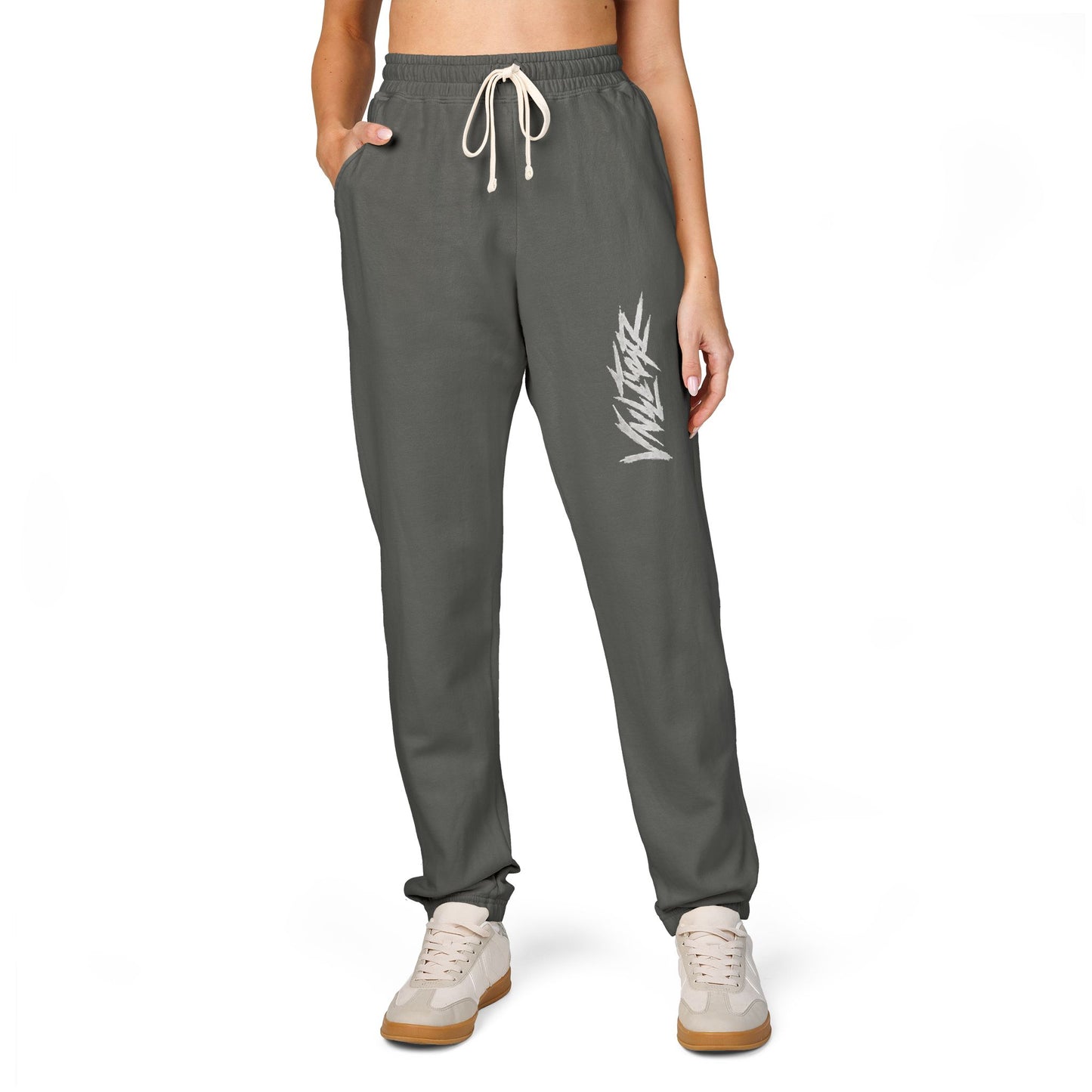Fleece Sweatpants — Minimal Leaf Graphic Joggers