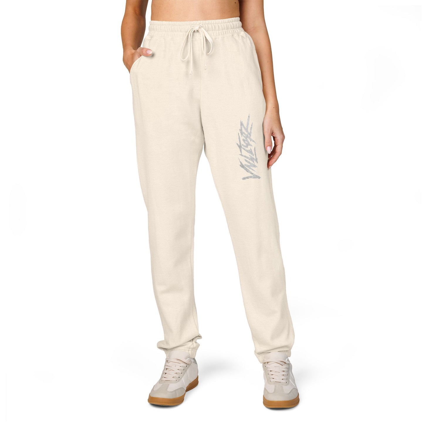 Fleece Sweatpants — Minimal Leaf Graphic Joggers