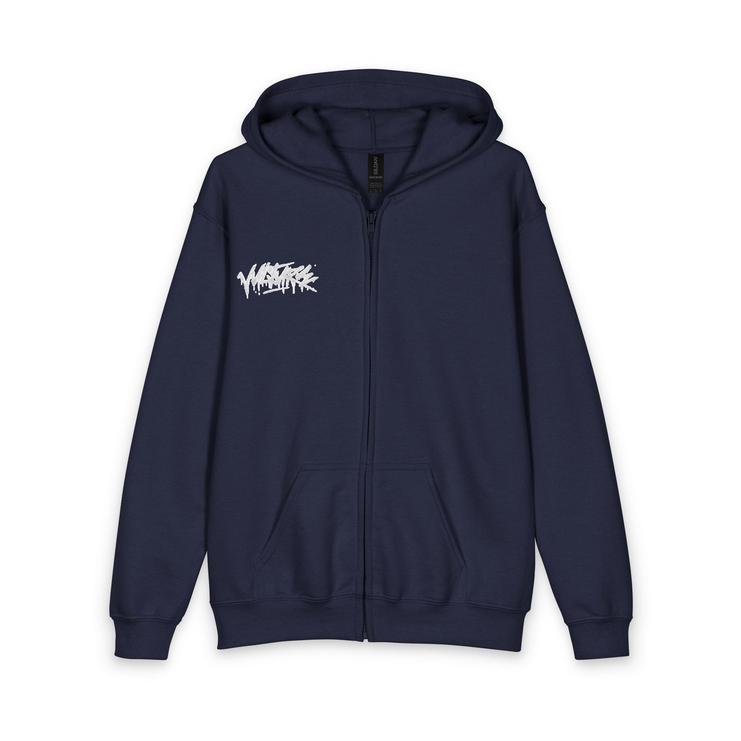 Youth Zip Hoodie with White Graffiti Logo