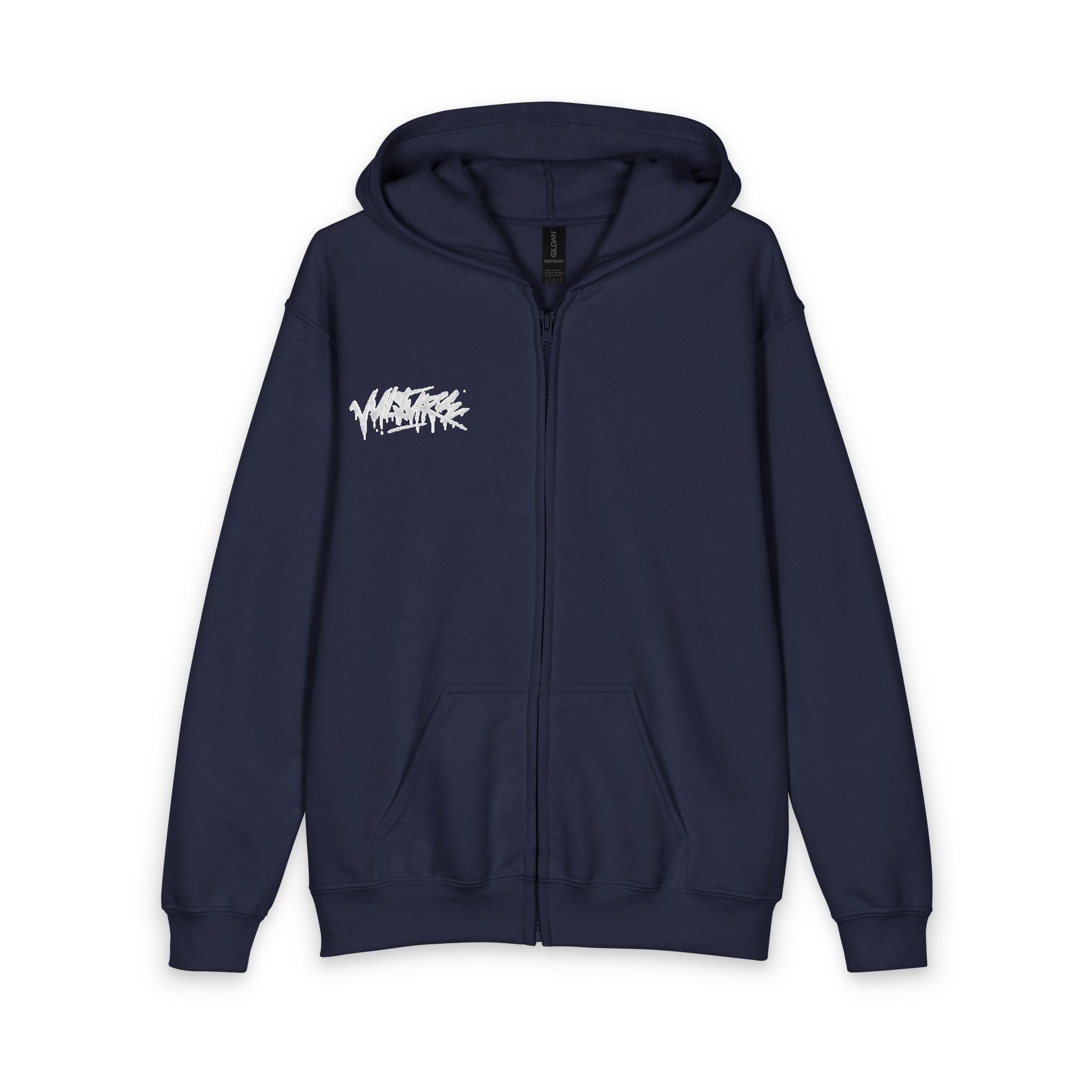 Youth Zip Hoodie with White Graffiti Logo