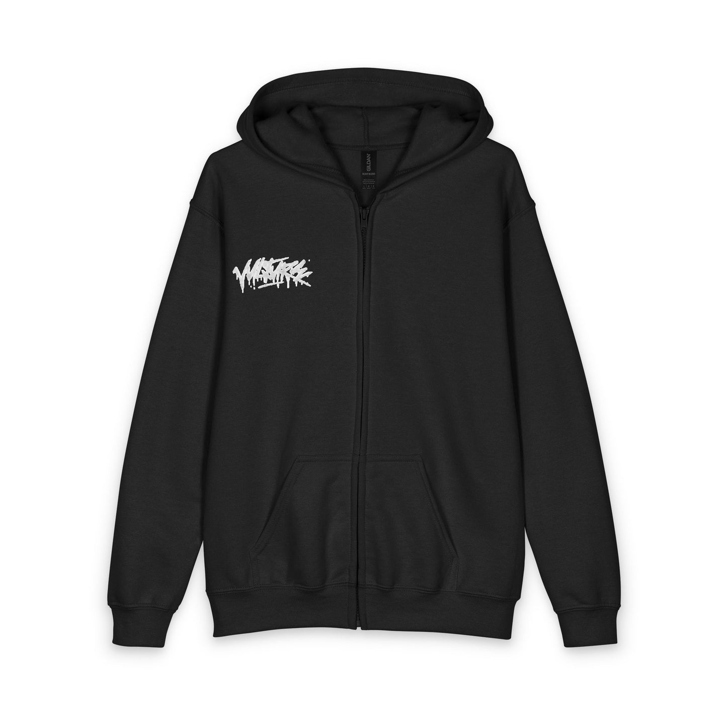 Youth Zip Hoodie with White Graffiti Logo