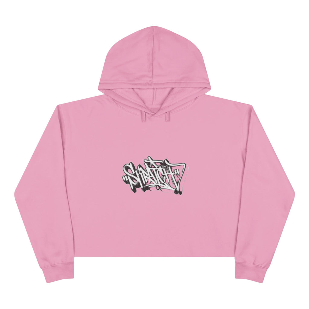 Cropped Hoodie — Minimal Monochrome Graffiti Logo
