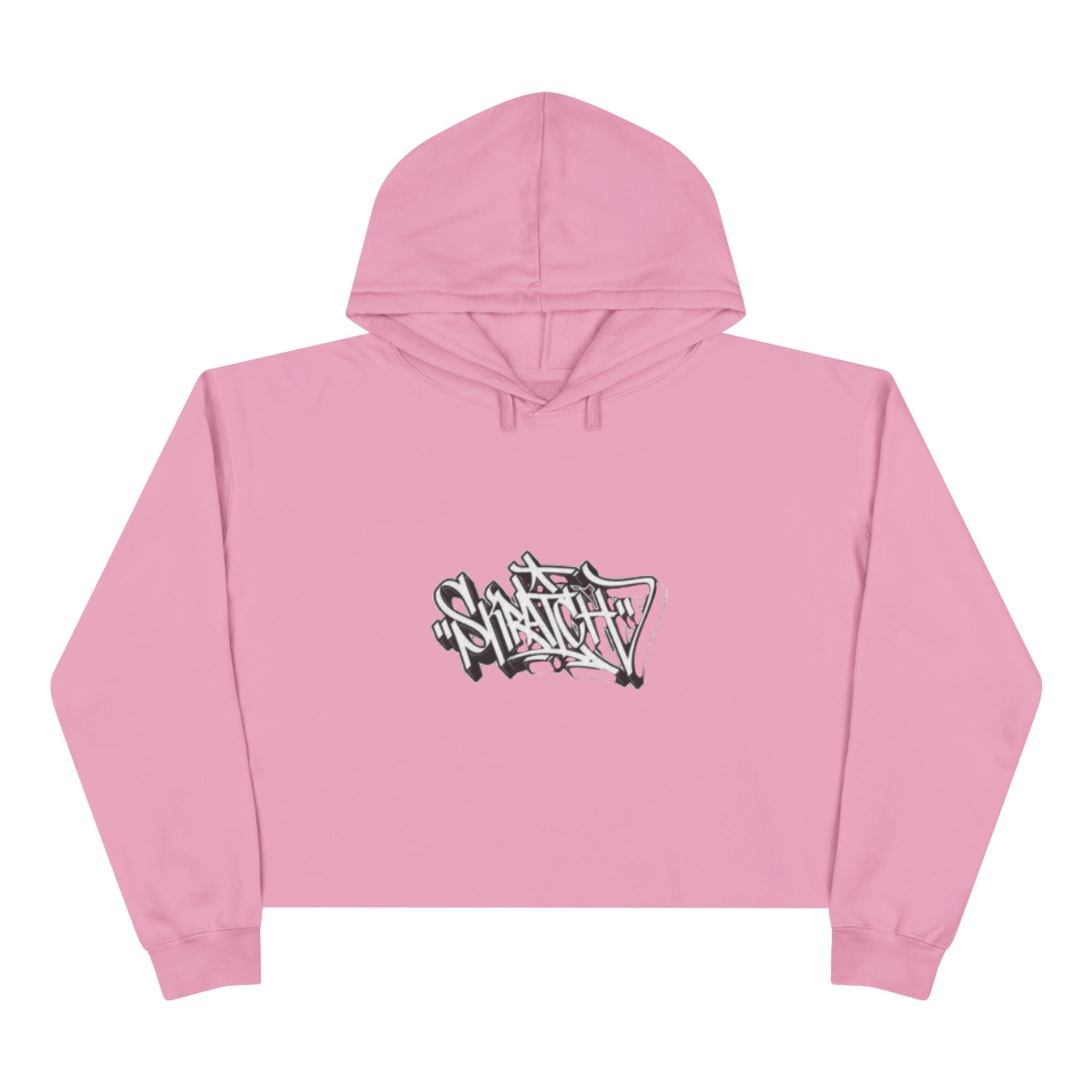 Cropped Hoodie — Minimal Monochrome Graffiti Logo