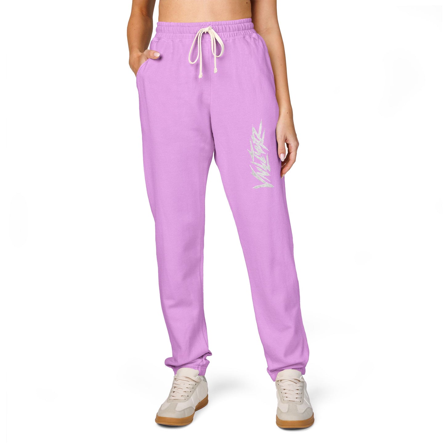 Fleece Sweatpants — Minimal Leaf Graphic Joggers