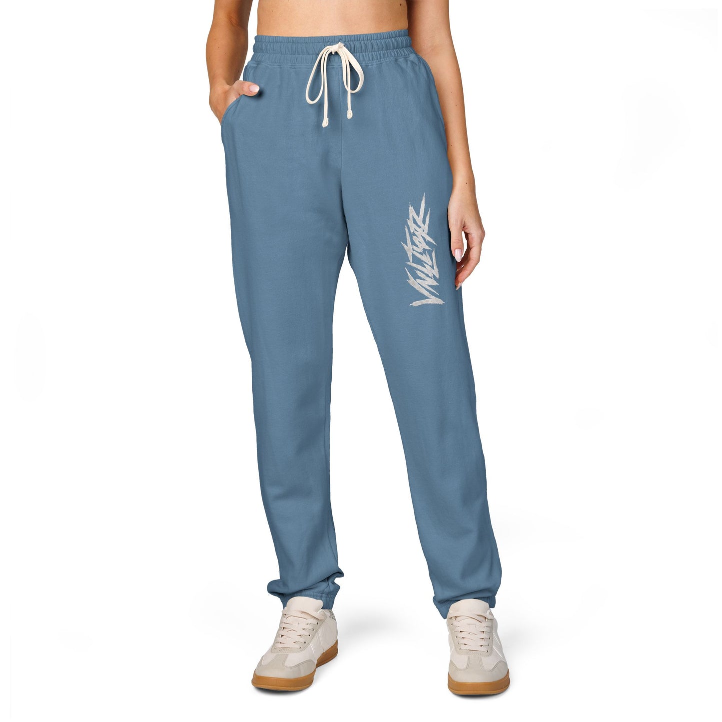 Fleece Sweatpants — Minimal Leaf Graphic Joggers