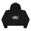 Cropped Hoodie — Minimal Monochrome Graffiti Logo