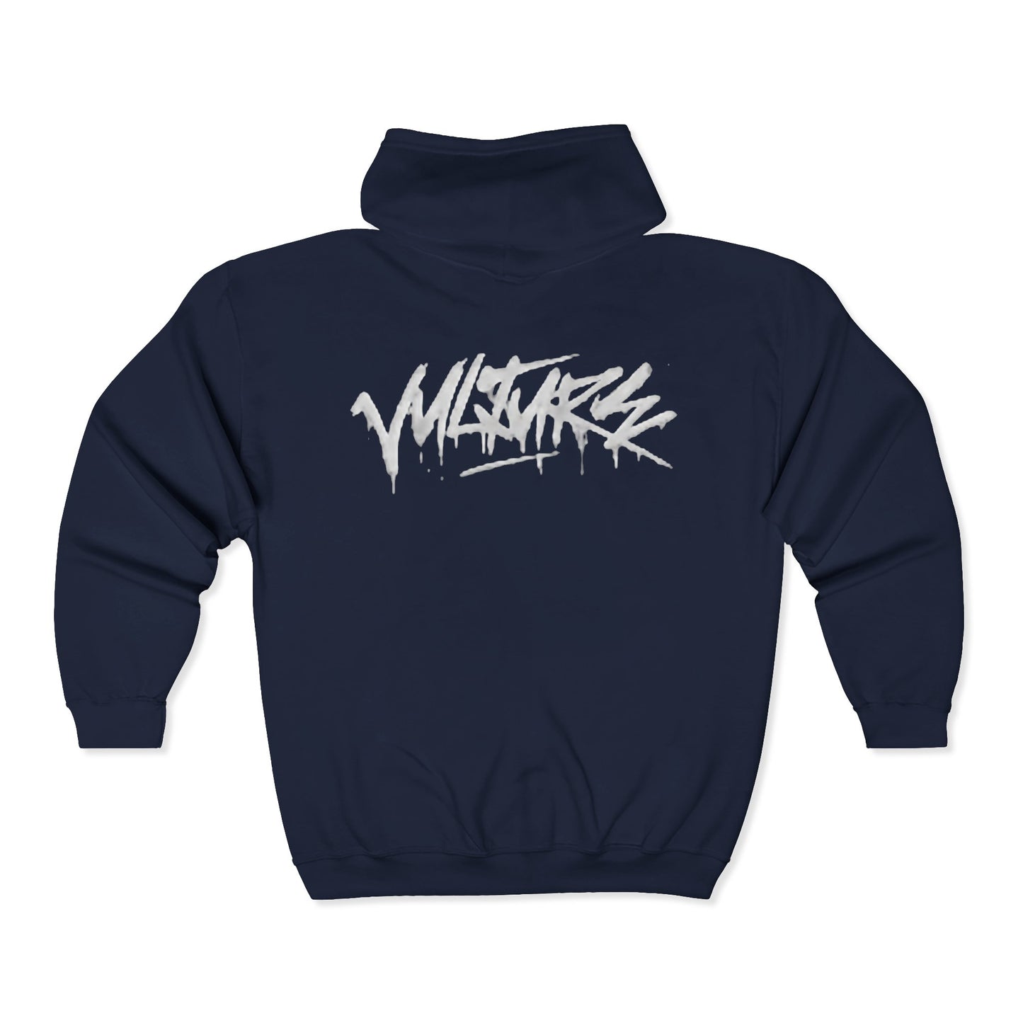 Vulture Graffiti Zip Hoodie - Streetwear Black Full-Zip Sweatshirt