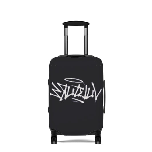 Graffiti-Style Luggage Cover — Urban Street Art Protective Travel Case