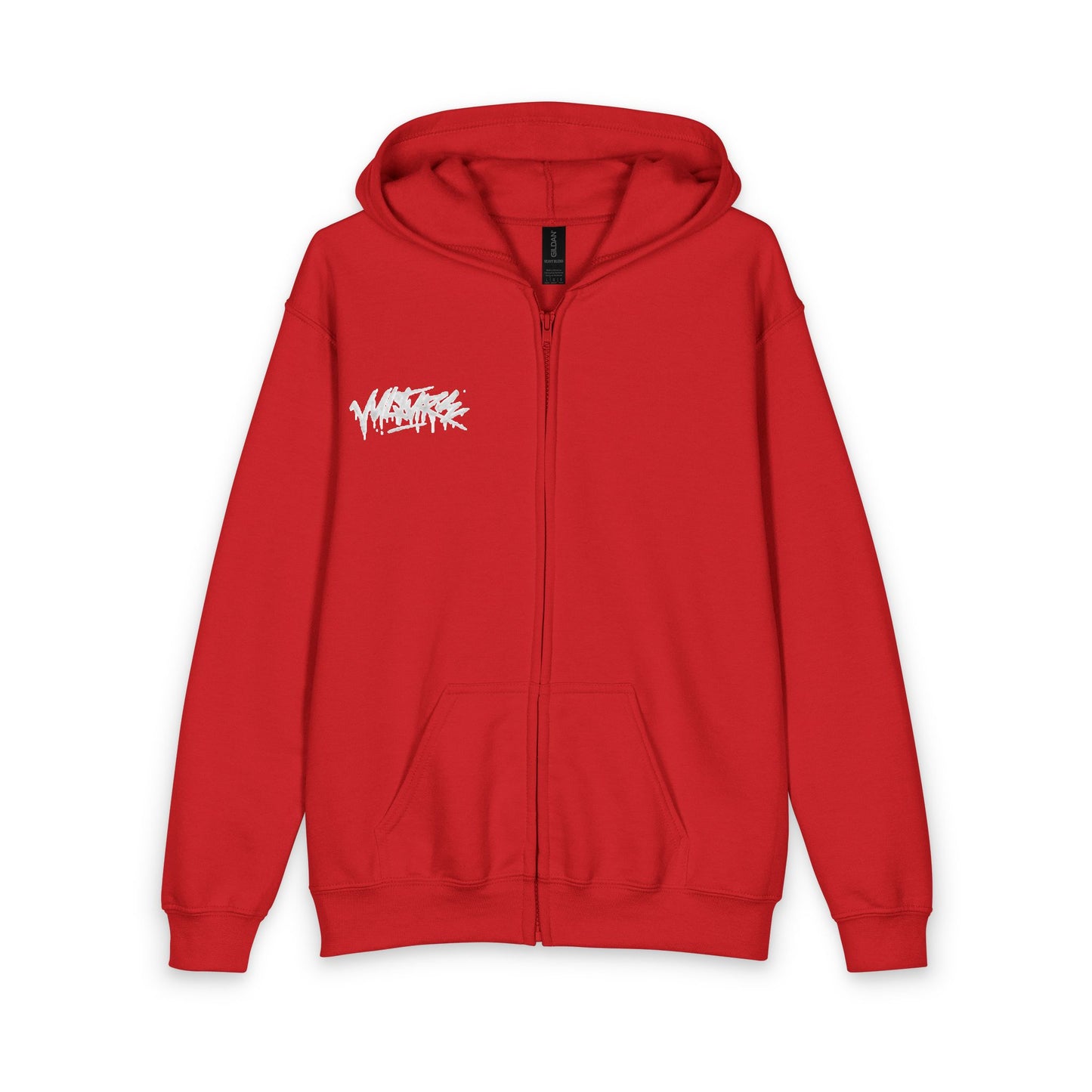 Youth Zip Hoodie with White Graffiti Logo