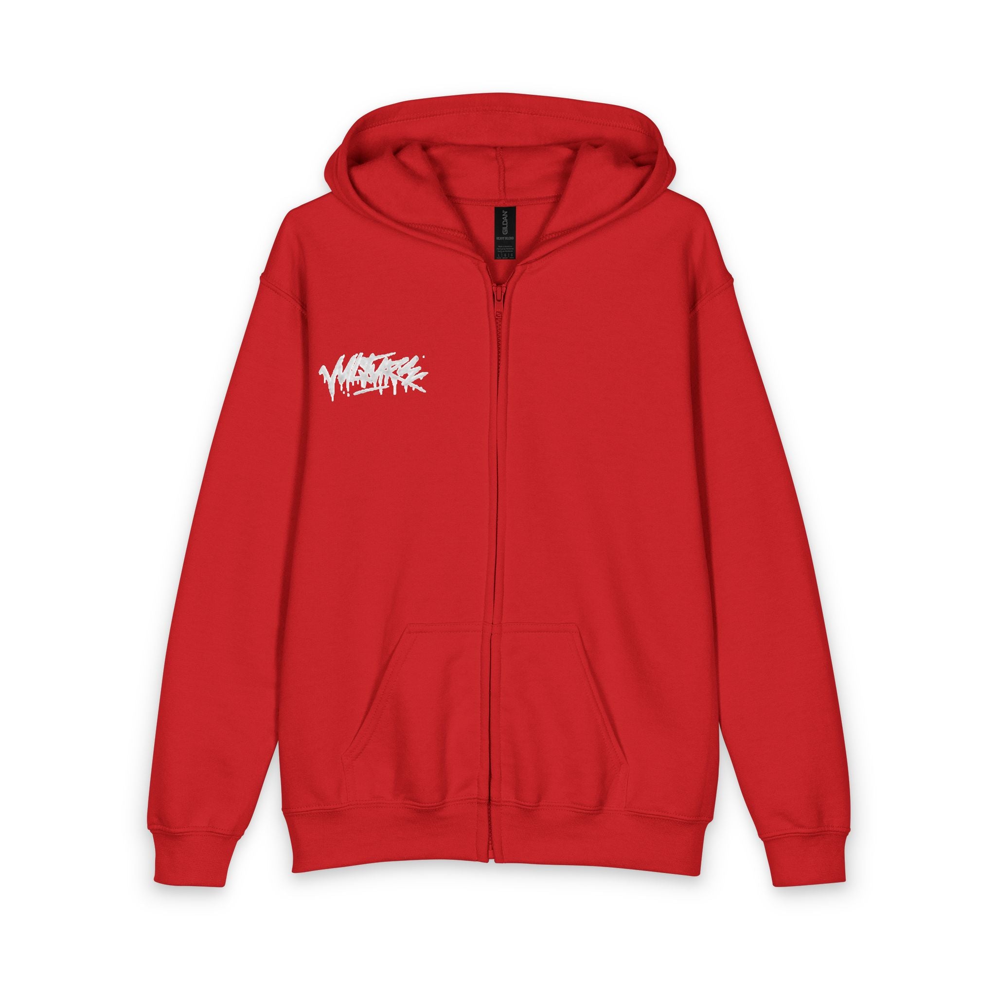 Youth Zip Hoodie with White Graffiti Logo