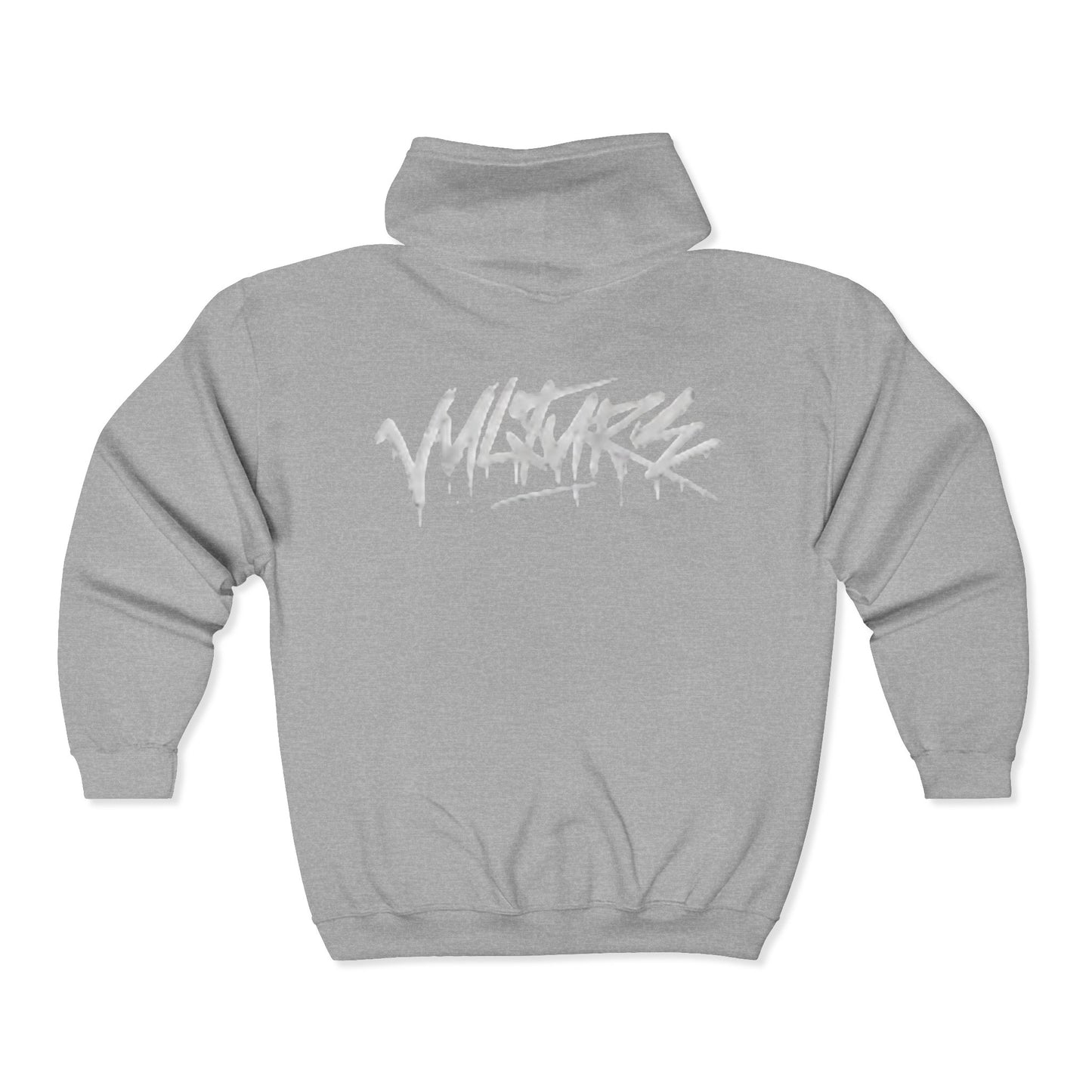 Vulture Graffiti Zip Hoodie - Streetwear Black Full-Zip Sweatshirt
