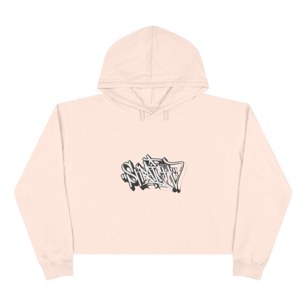 Cropped Hoodie — Minimal Monochrome Graffiti Logo