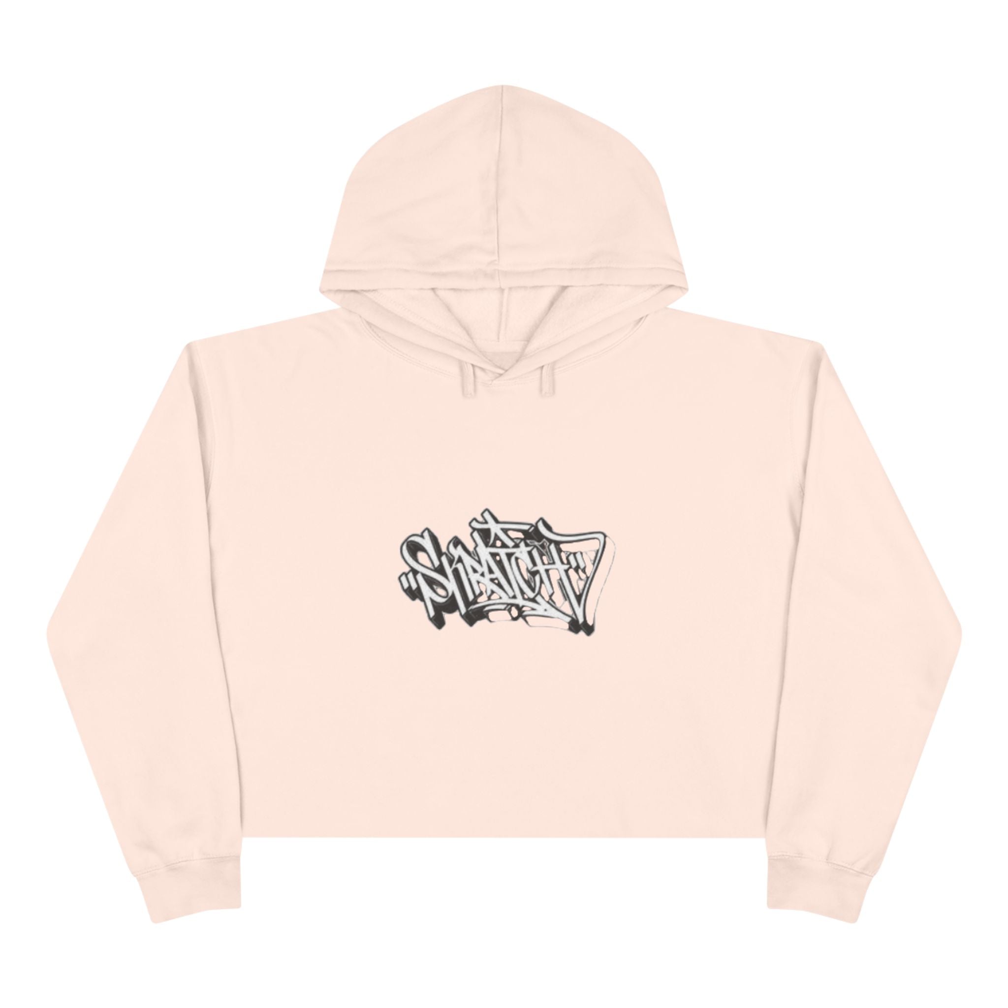 Cropped Hoodie — Minimal Monochrome Graffiti Logo