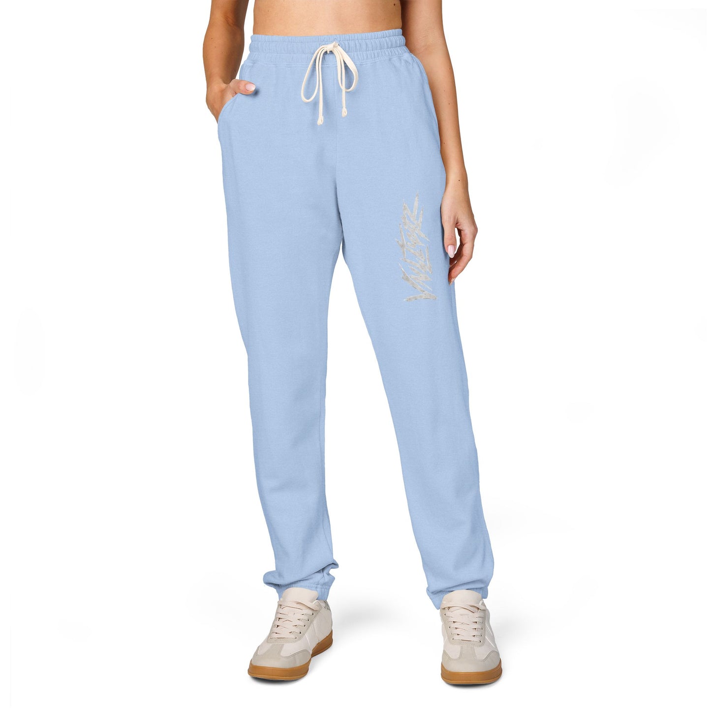 Fleece Sweatpants — Minimal Leaf Graphic Joggers