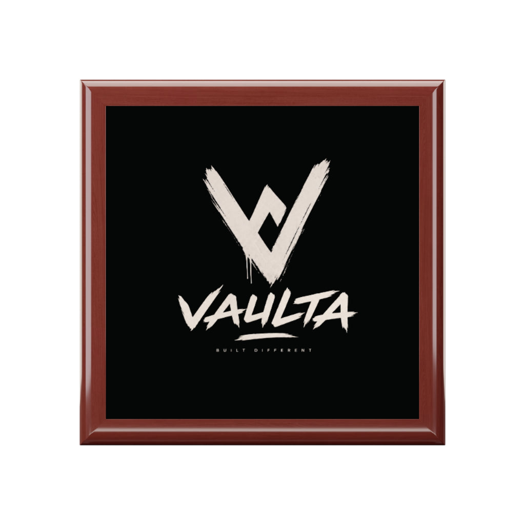 Vaulta Logo Jewelry Box — Elegant Black Keepsake Box
