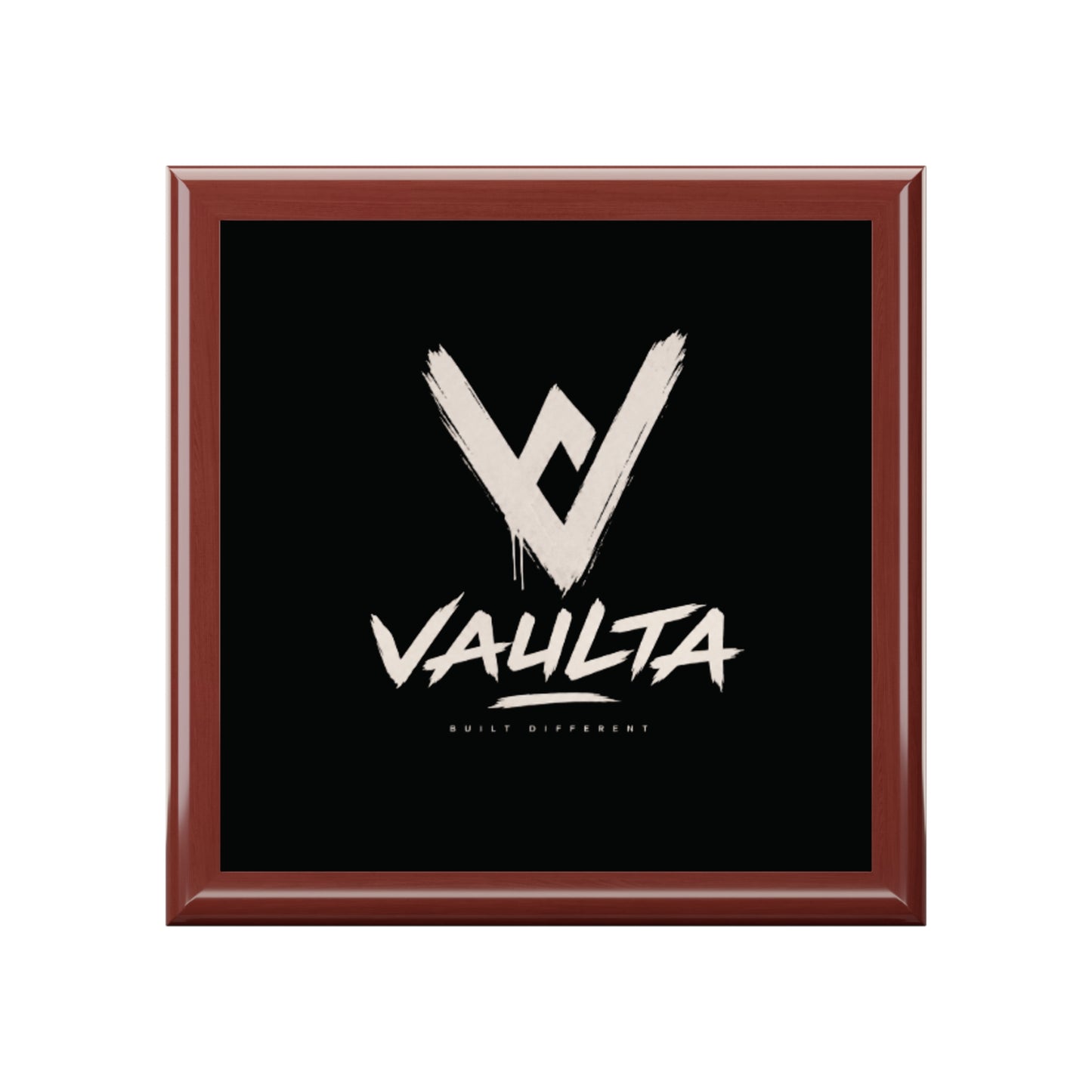 Vaulta Logo Jewelry Box — Elegant Black Keepsake Box