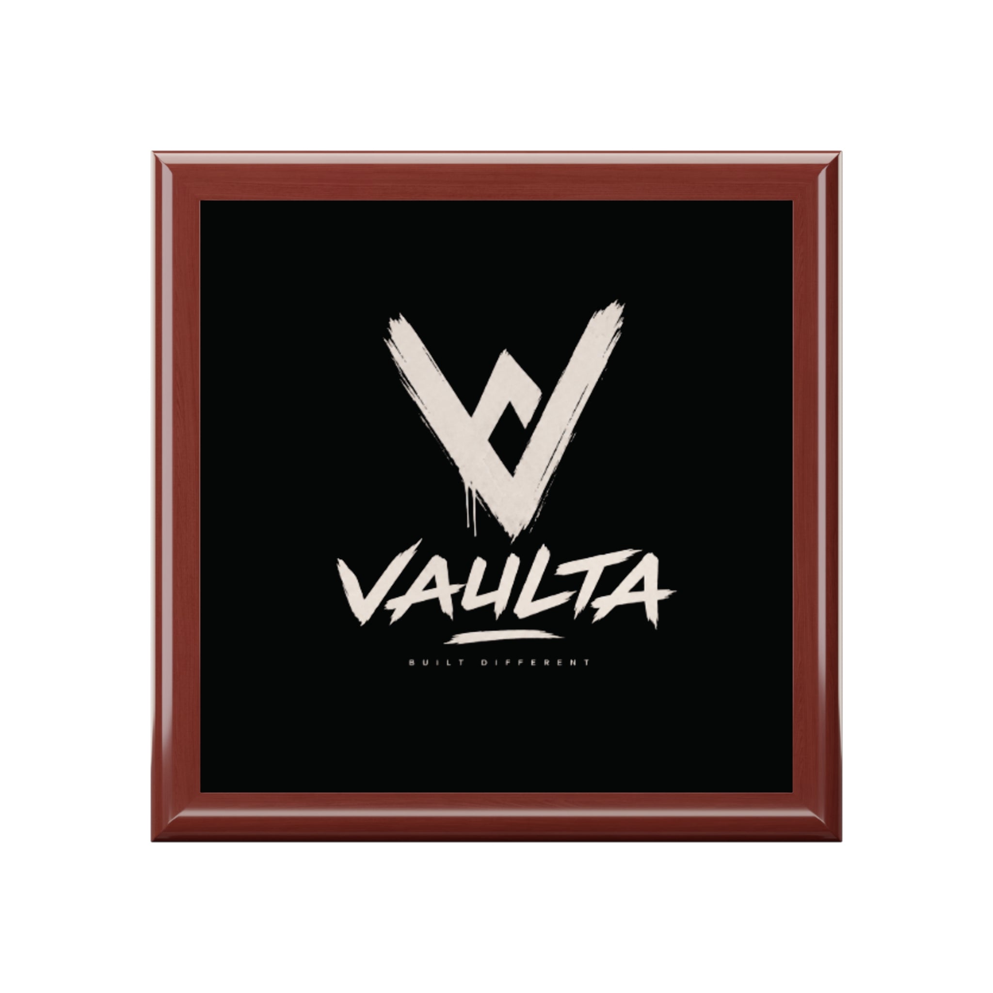 Vaulta Logo Jewelry Box — Elegant Black Keepsake Box
