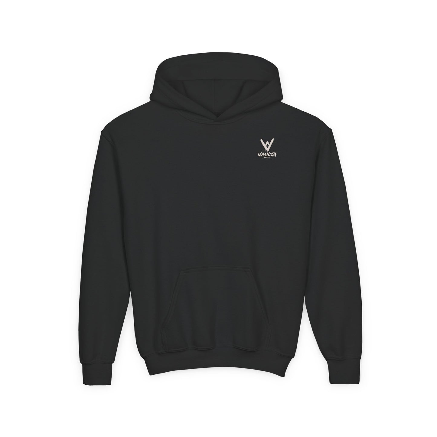 Youth Hoodie with Subtle Graffiti Logo — White Casual Pullover