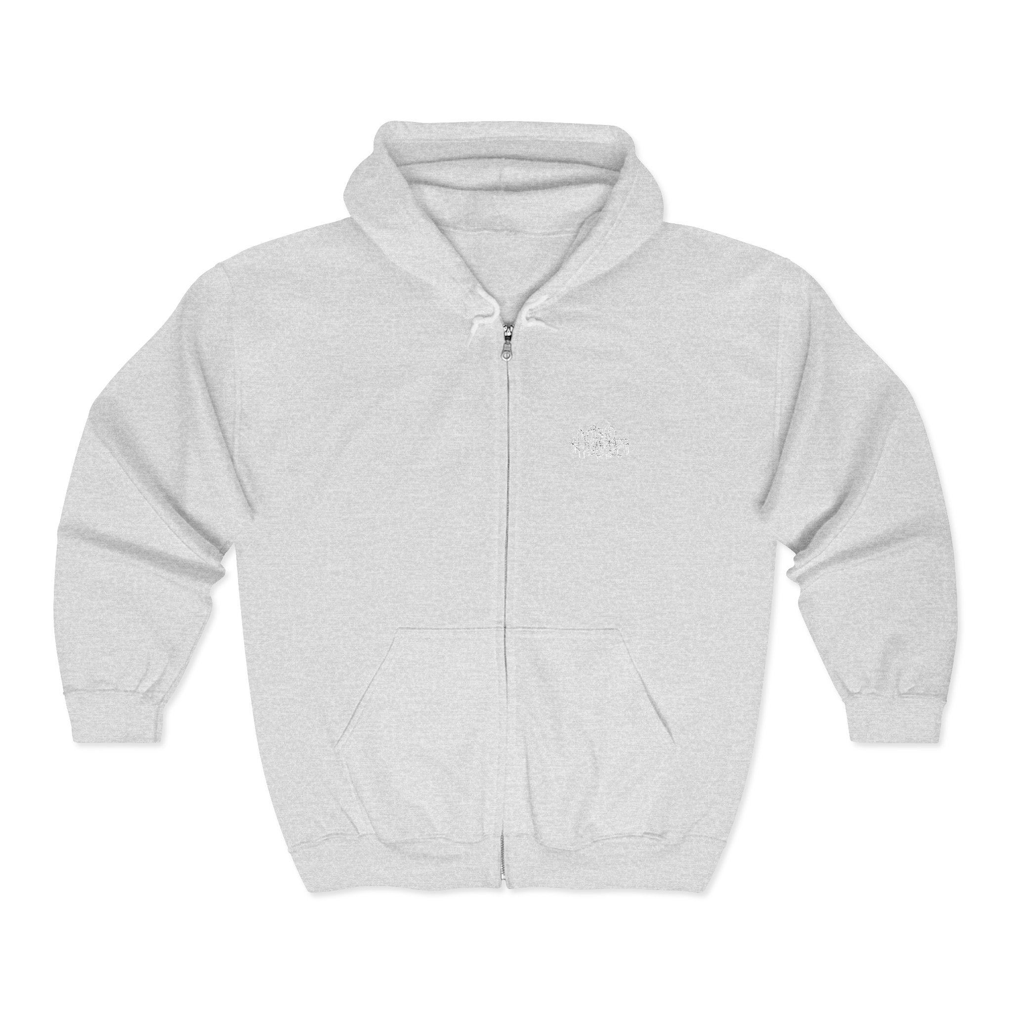Plain White Full-Zip Hoodie
