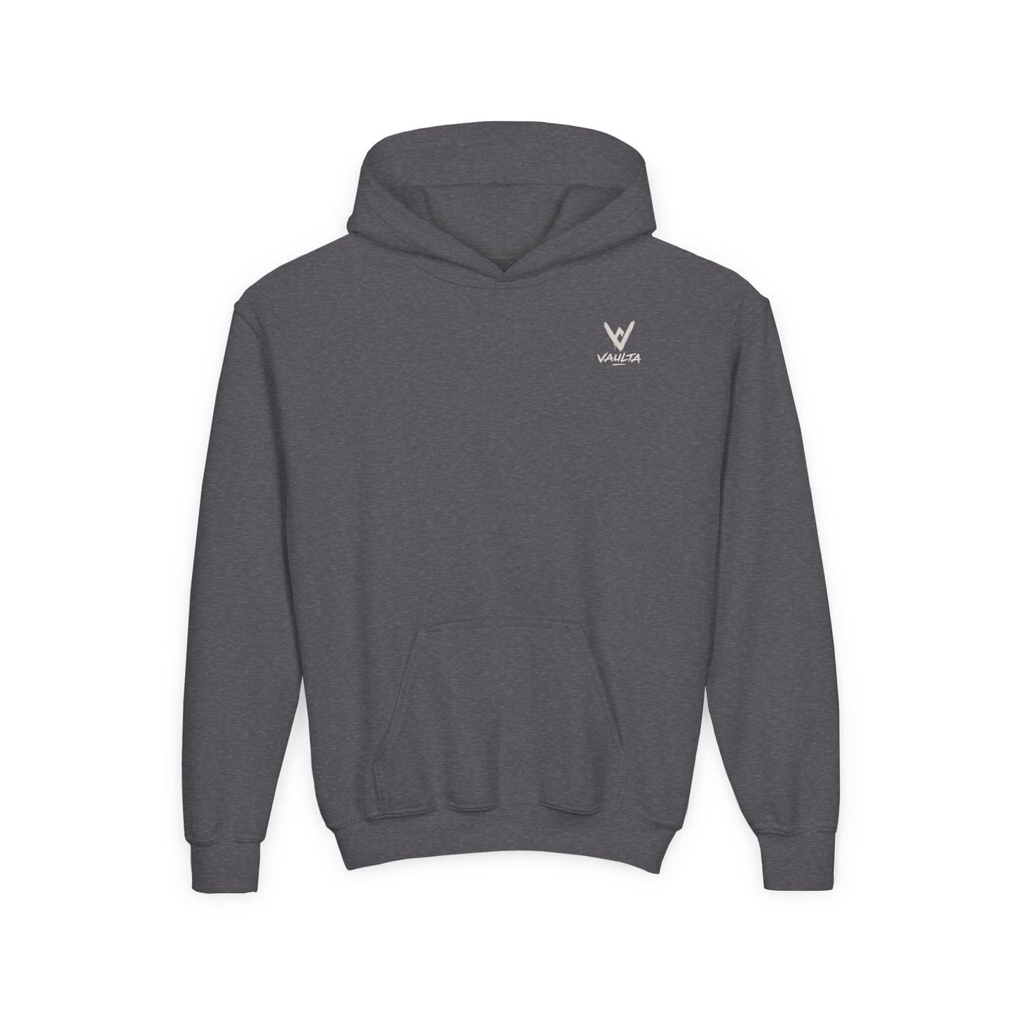 Youth Hoodie with Subtle Graffiti Logo — White Casual Pullover