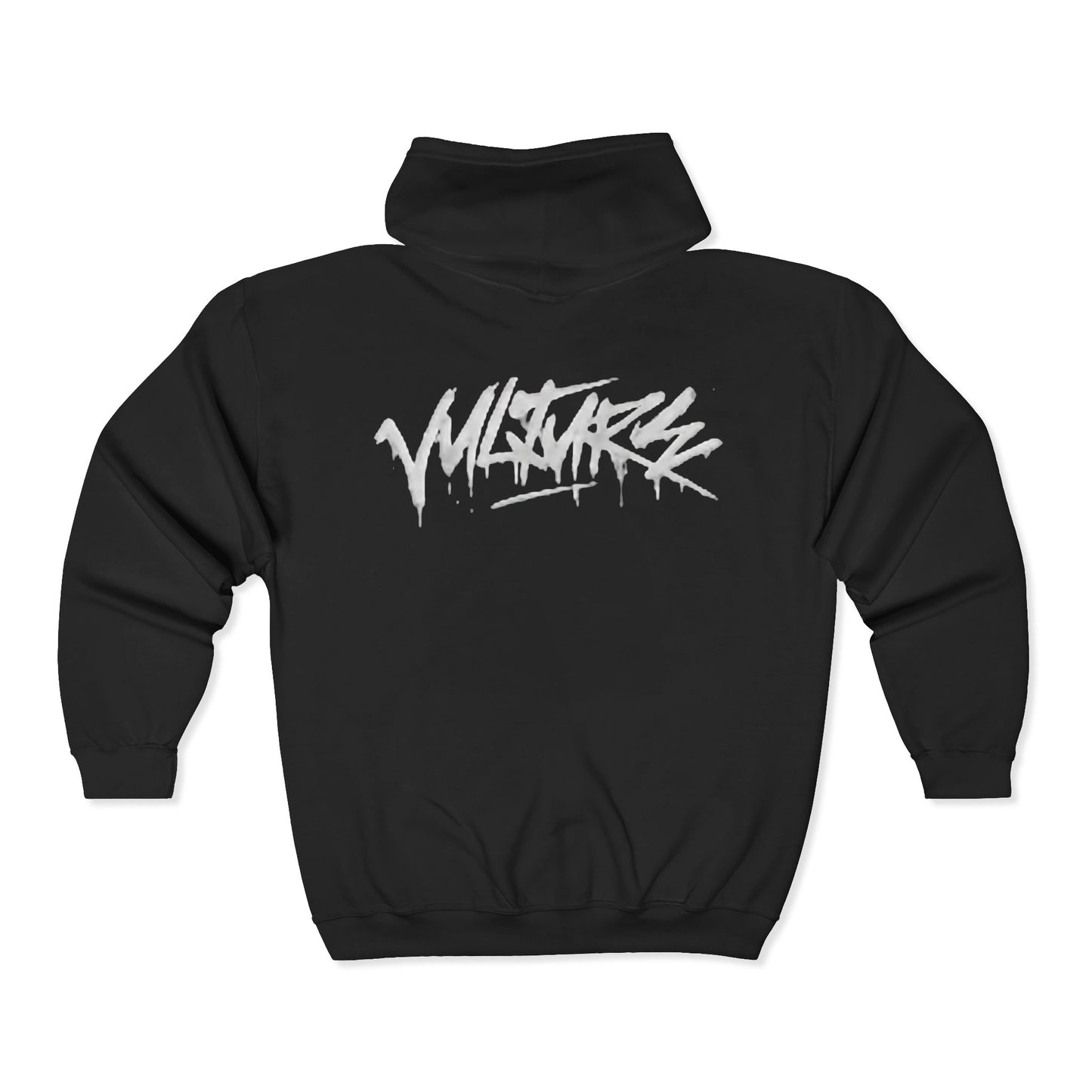 Vulture Graffiti Zip Hoodie - Streetwear Black Full-Zip Sweatshirt