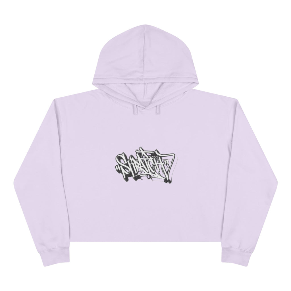Cropped Hoodie — Minimal Monochrome Graffiti Logo