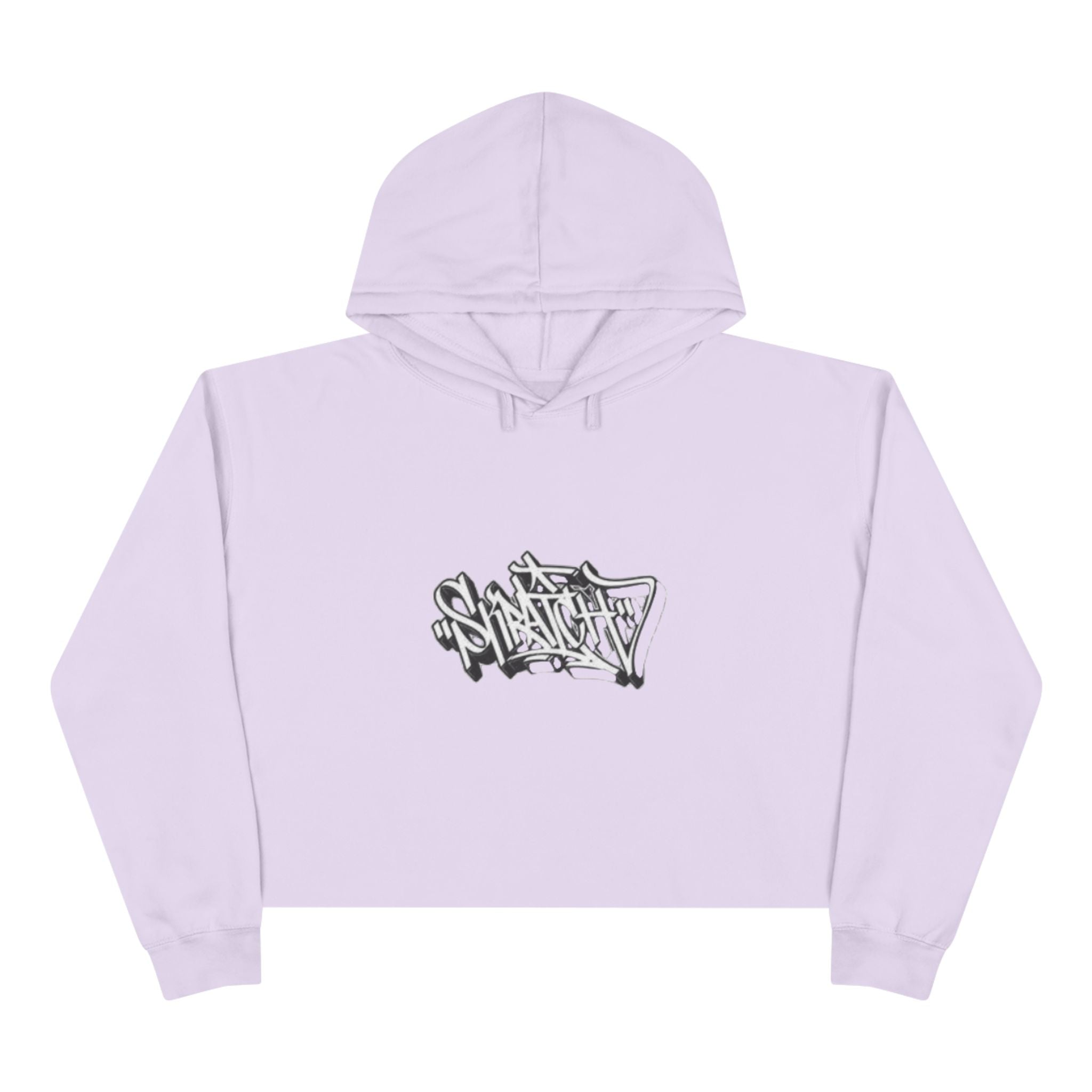 Cropped Hoodie — Minimal Monochrome Graffiti Logo