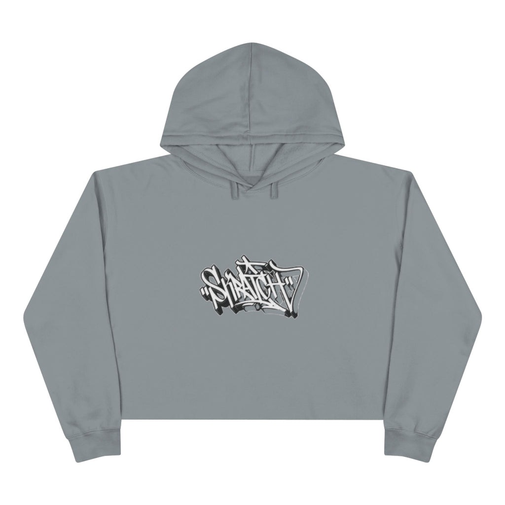 Cropped Hoodie — Minimal Monochrome Graffiti Logo