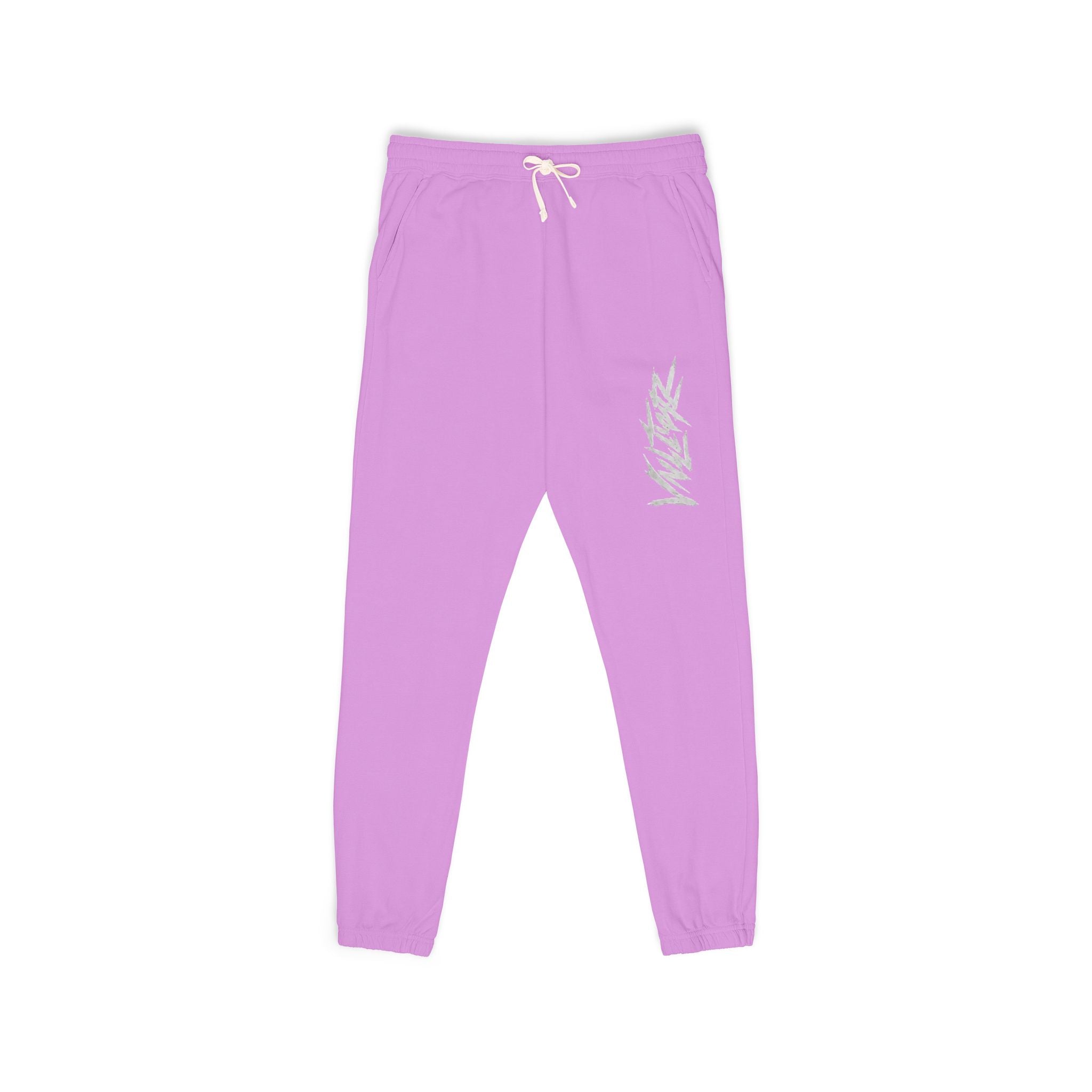 Fleece Sweatpants — Minimal Leaf Graphic Joggers