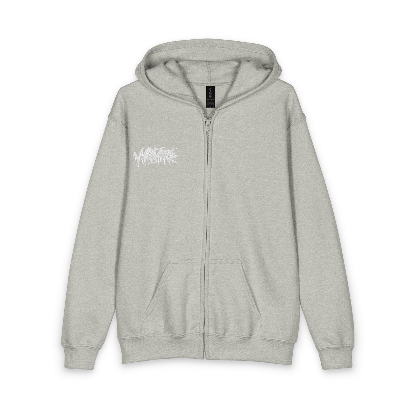 Youth Zip Hoodie with White Graffiti Logo