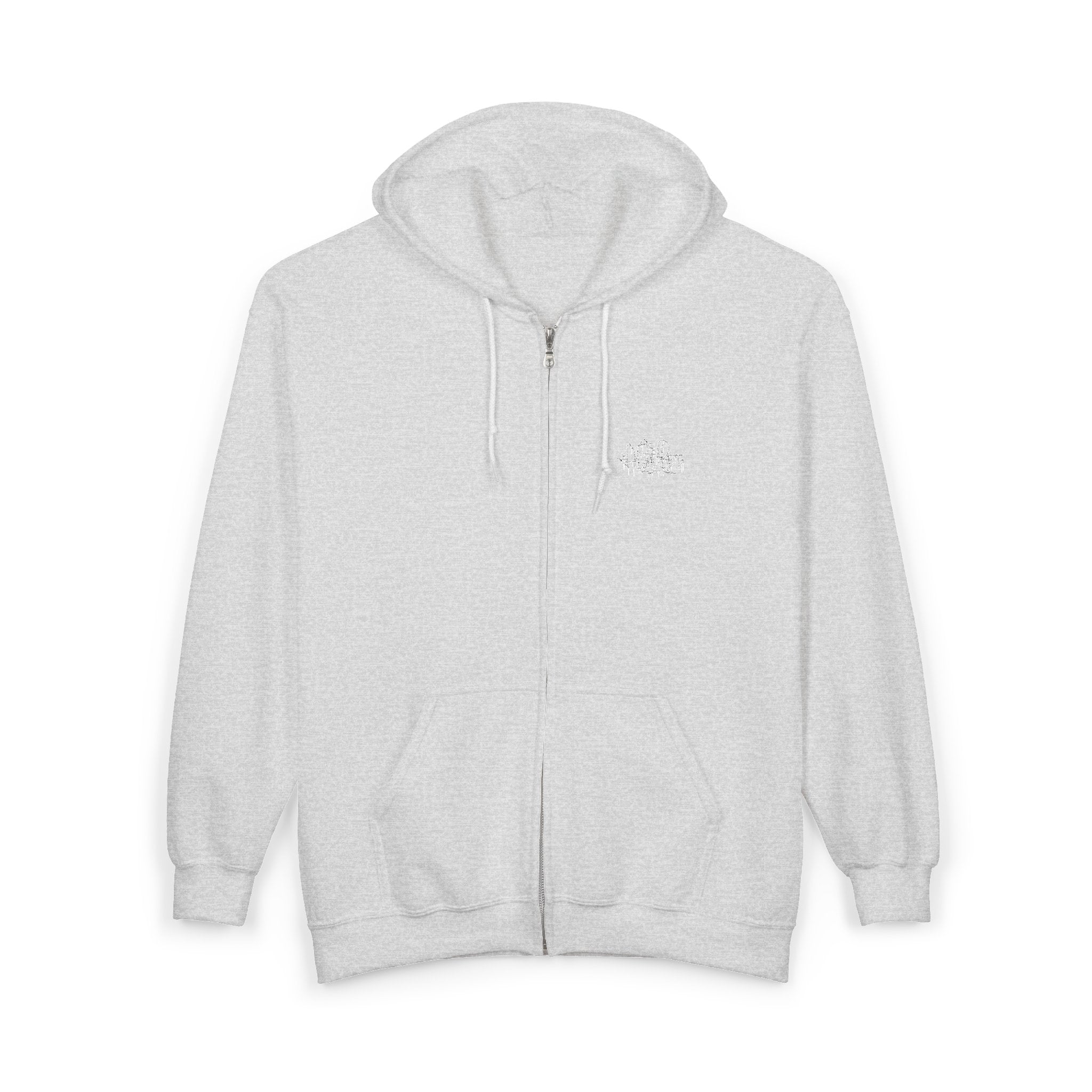 Plain White Full-Zip Hoodie
