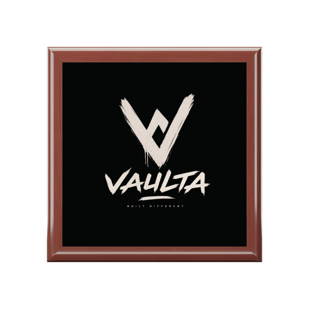 Vaulta Logo Jewelry Box — Elegant Black Keepsake Box
