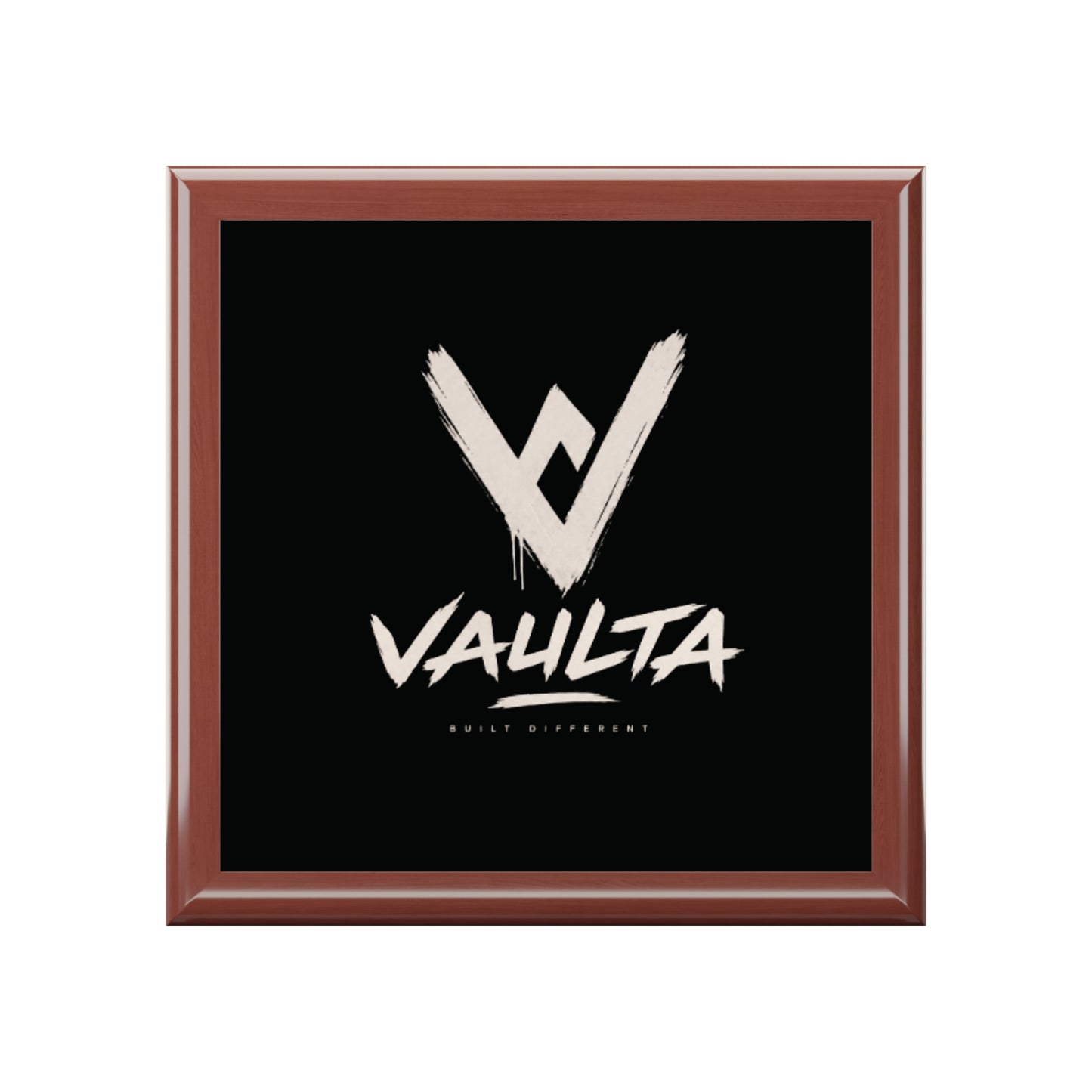 Vaulta Logo Jewelry Box — Elegant Black Keepsake Box