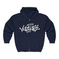 Vulture Graffiti Zip Hoodie - Streetwear Black Full-Zip Sweatshirt