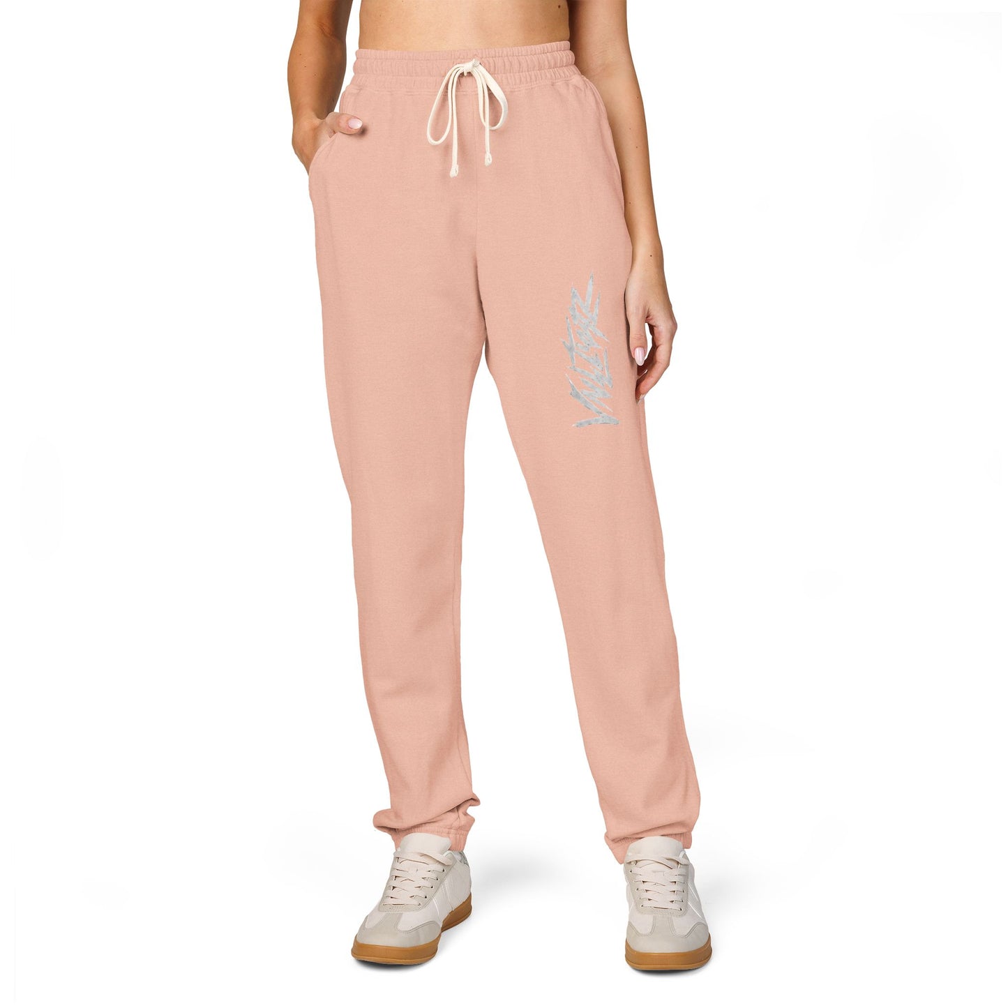 Fleece Sweatpants — Minimal Leaf Graphic Joggers