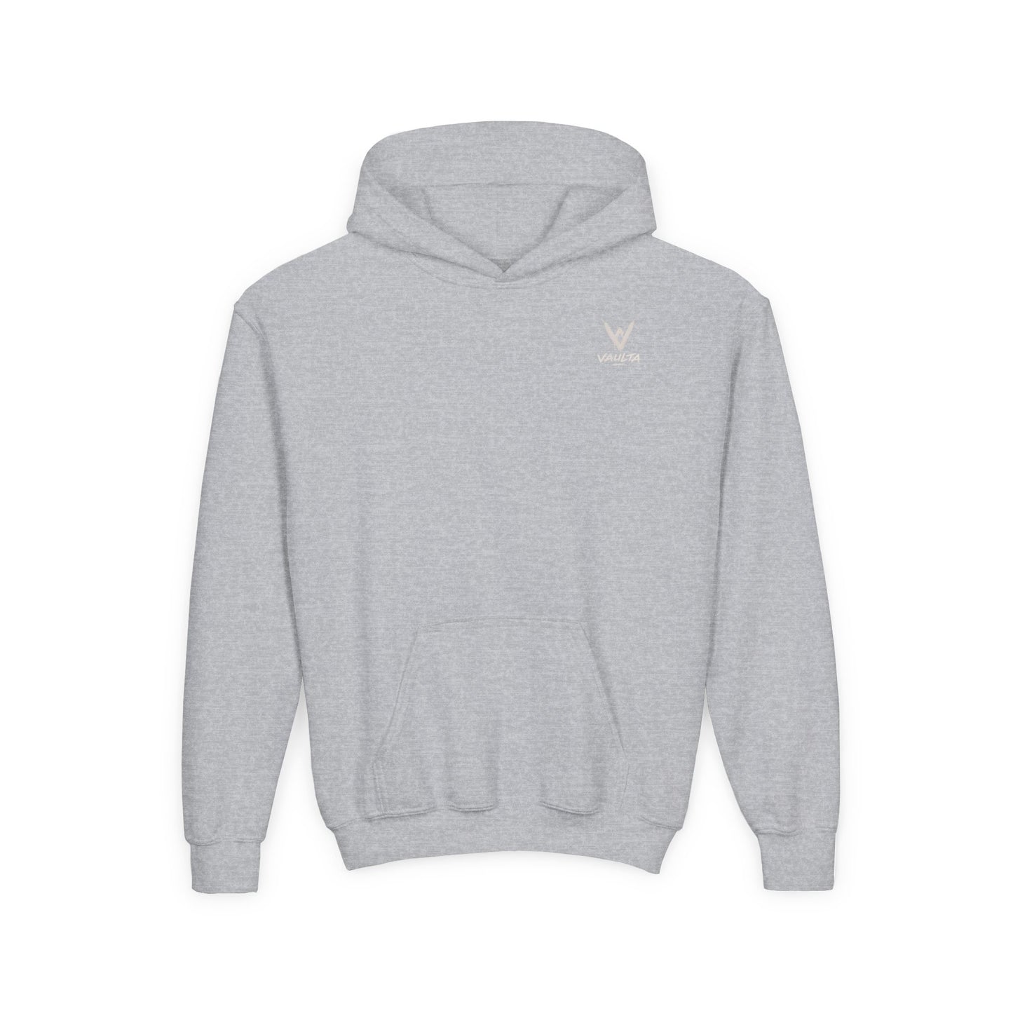 Youth Hoodie with Subtle Graffiti Logo — White Casual Pullover