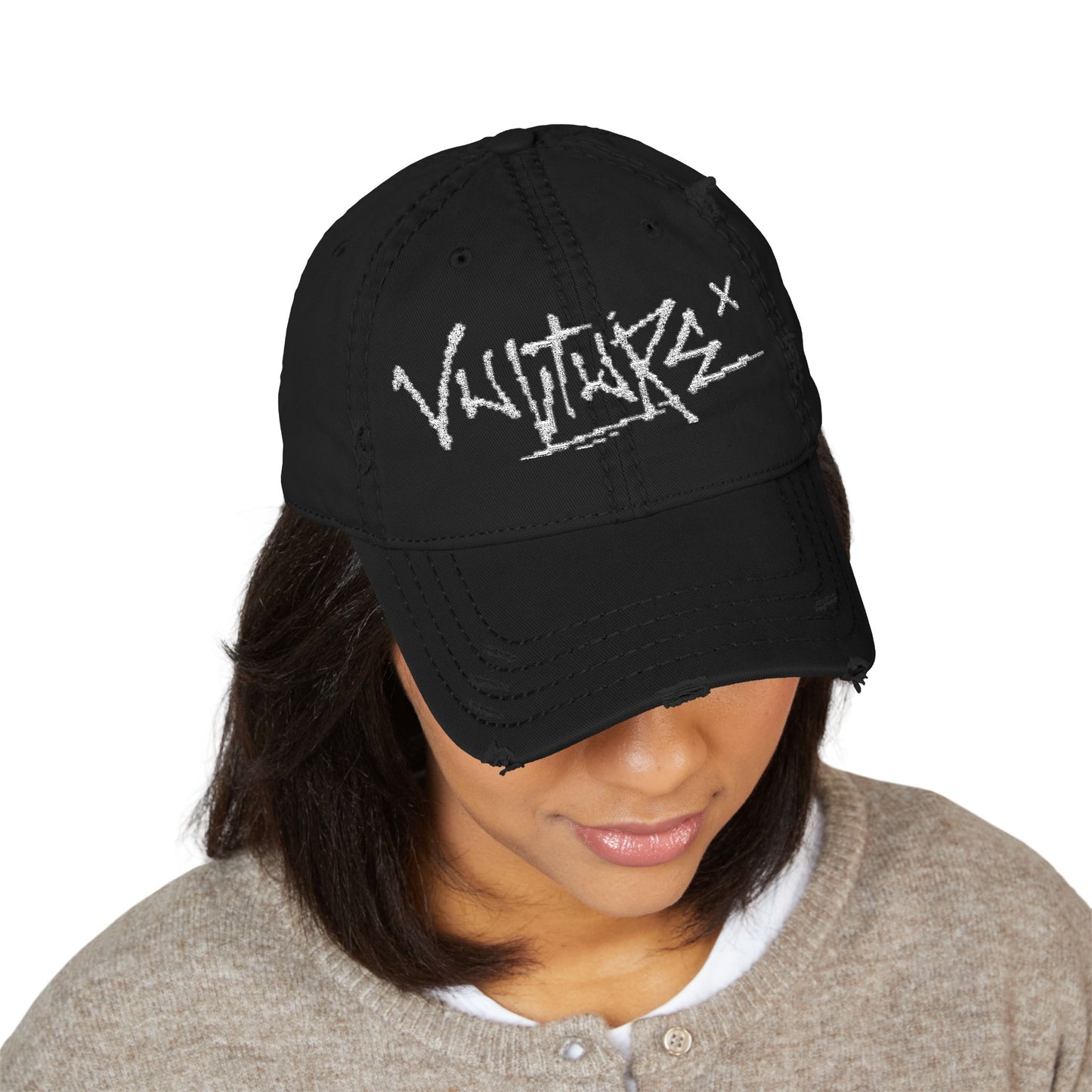 Distressed Embroidered 'Vulture' Dad Hat — Vintage Streetwear Cap