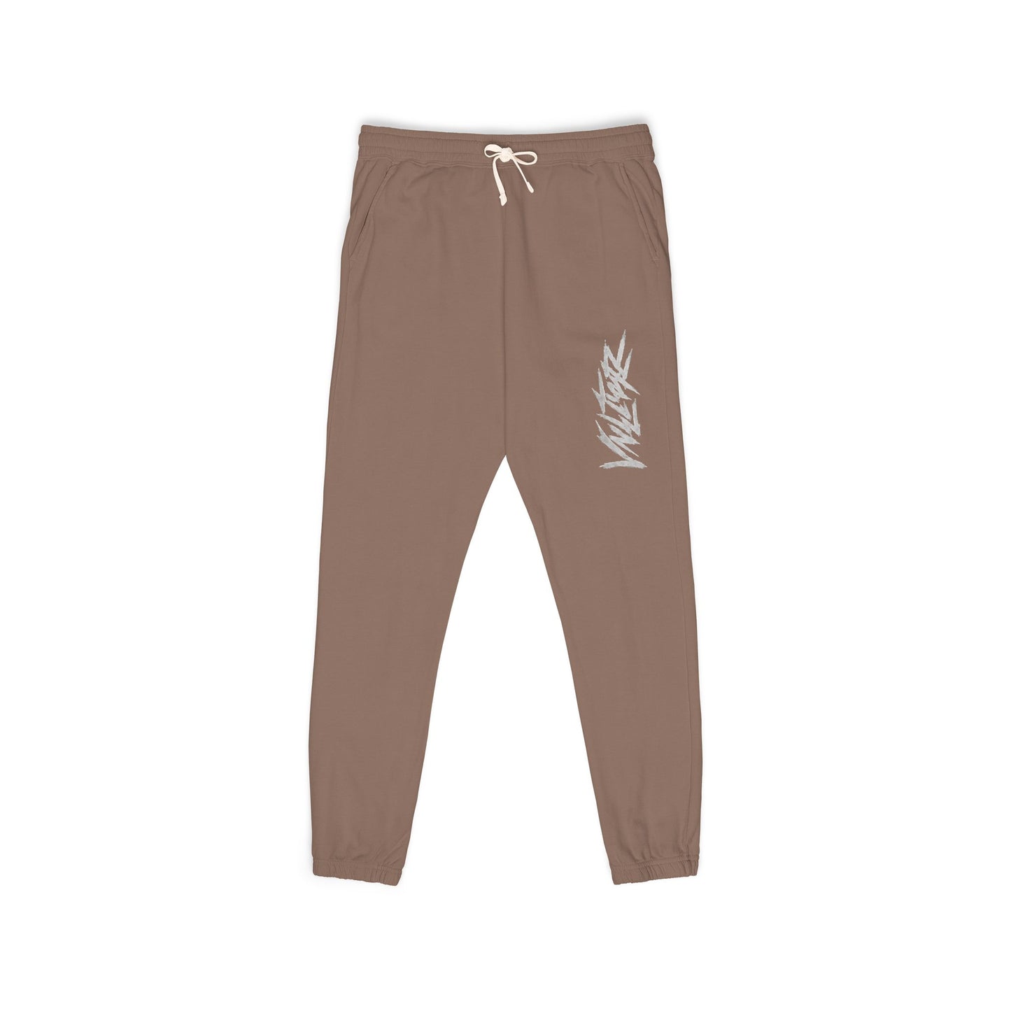 Fleece Sweatpants — Minimal Leaf Graphic Joggers