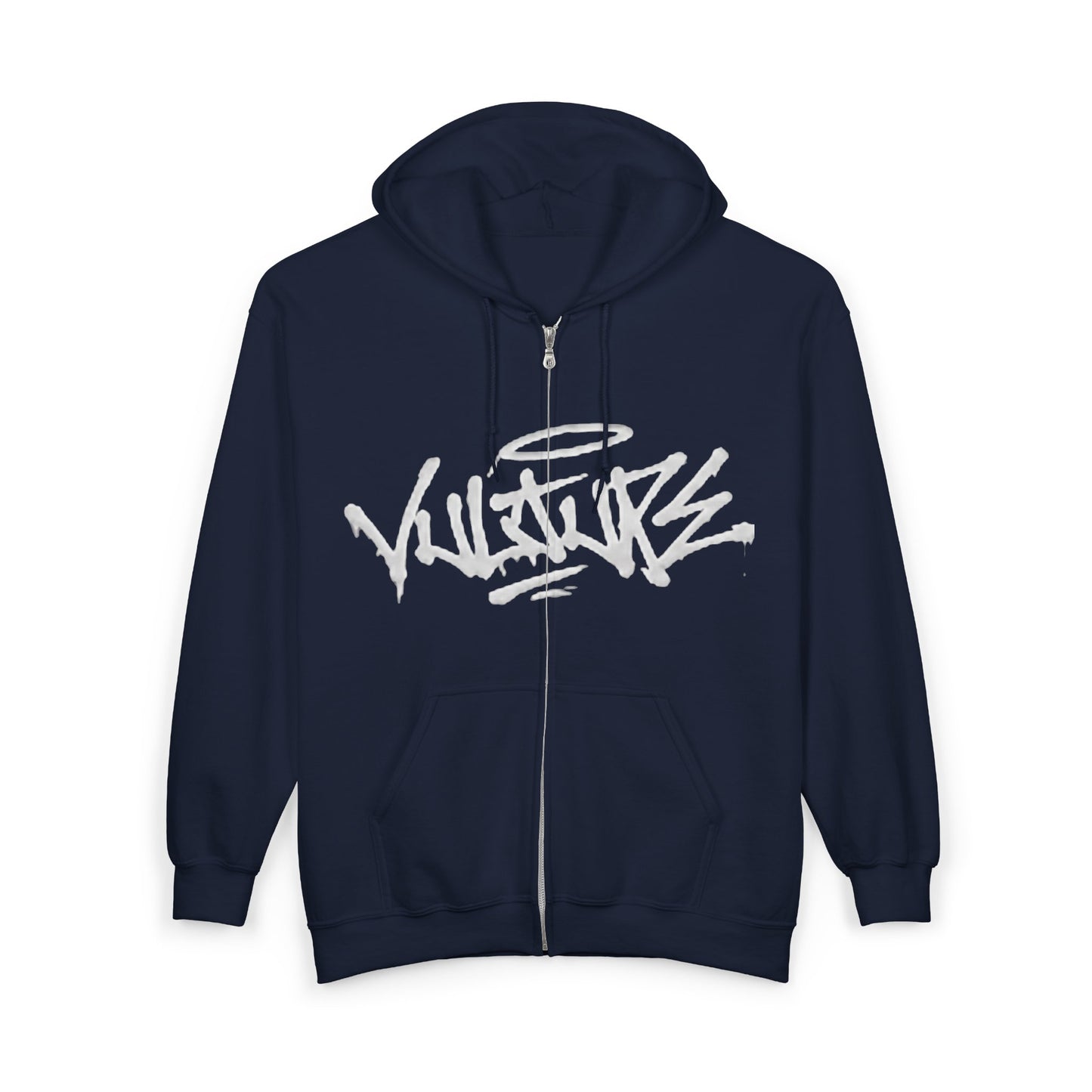 Vulture Graffiti Zip Hoodie - Streetwear Black Full-Zip Sweatshirt