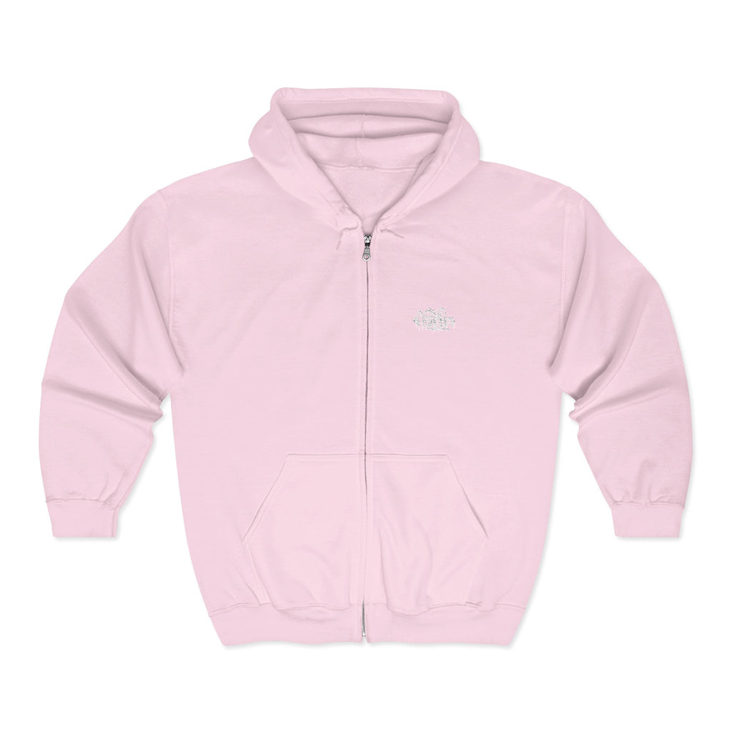 Plain White Full-Zip Hoodie
