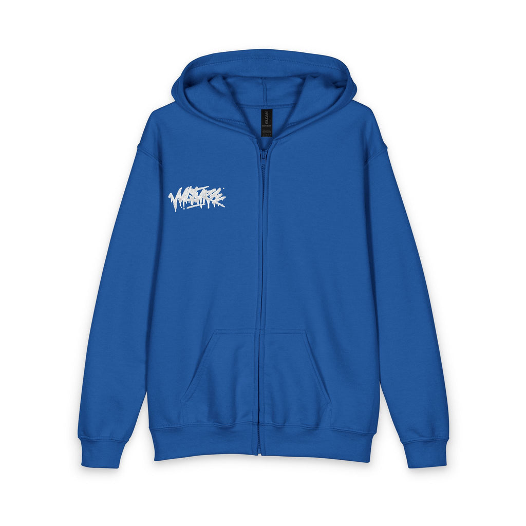 Youth Zip Hoodie with White Graffiti Logo