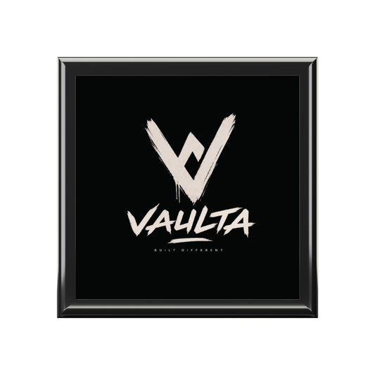 Vaulta Logo Jewelry Box — Elegant Black Keepsake Box