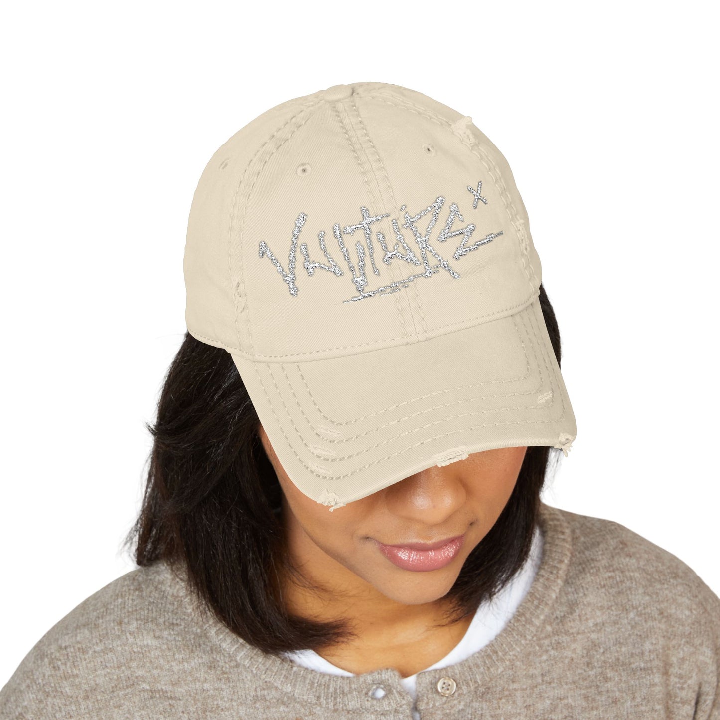 Distressed Embroidered 'Vulture' Dad Hat — Vintage Streetwear Cap