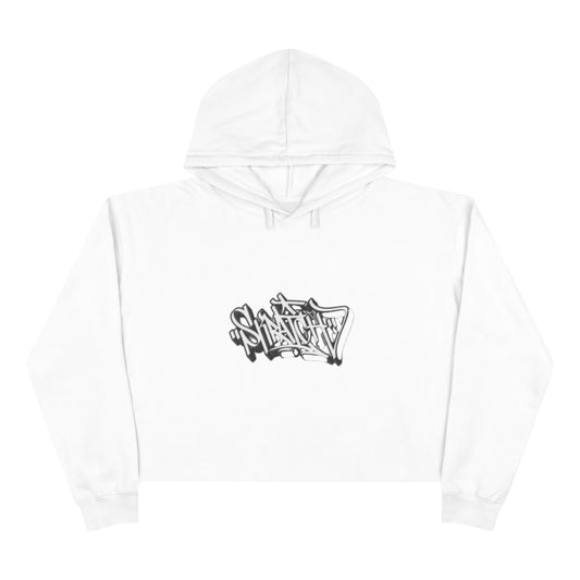 Cropped Hoodie — Minimal Monochrome Graffiti Logo