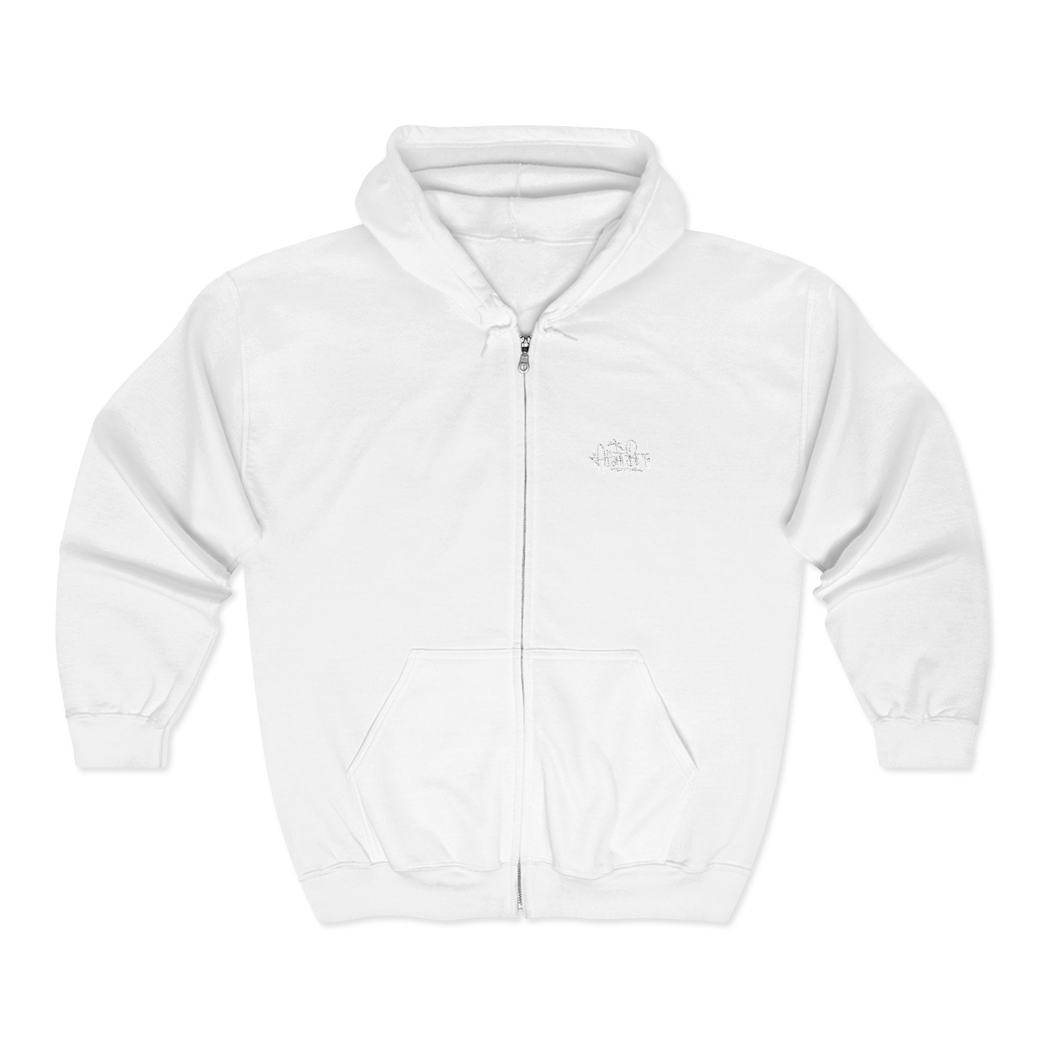 Plain White Full-Zip Hoodie