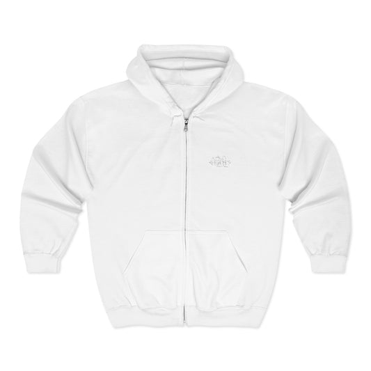 Plain White Full-Zip Hoodie