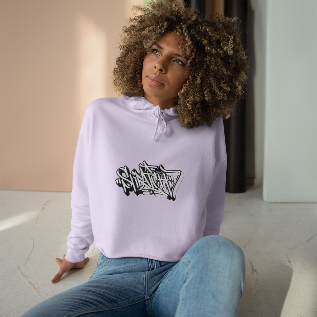 Cropped Hoodie — Minimal Monochrome Graffiti Logo