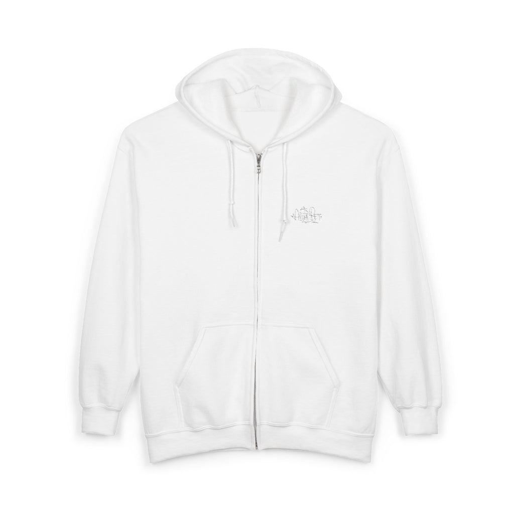 Plain White Full-Zip Hoodie